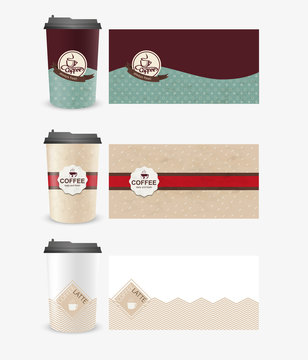 3 different design cup design for coffee