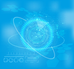 Hud tech background vector. Futuristic template for scientific design