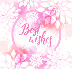 Best wishes watercolor imitation background
