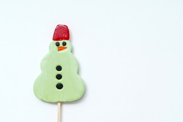 christmas lollipop on white