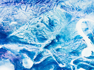 Blue abstract art hand painted background.