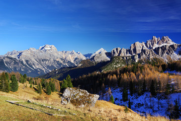 Croda da Lago in the Dolomites, Italy, Europe