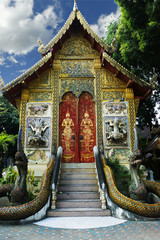 Fototapeta premium buddhist temple in Chiang mai , Thailand 
