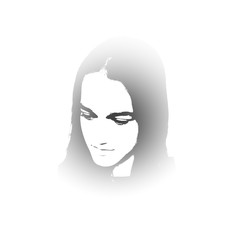 Black and white portrait of young girl