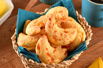 Cheese breads on horseshoe shaped