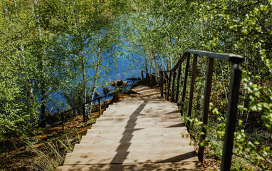 Ladder leading to the lake