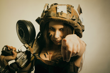 Brave girl with ak-104
