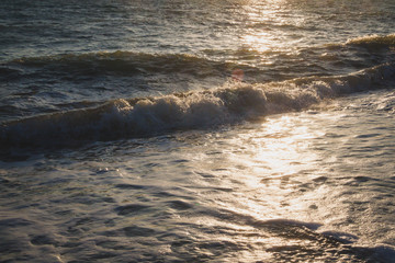 Evening sea sunset in the summer
