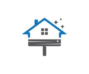 cleaning service house logo