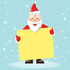 Santa Claus holding poster