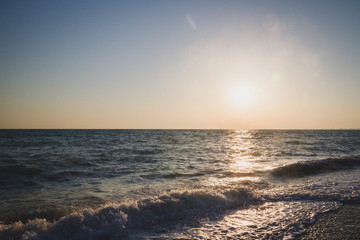 Beautiful sunset on the summer sea