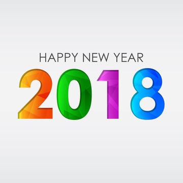 happy new year 2018, greeting card, vector