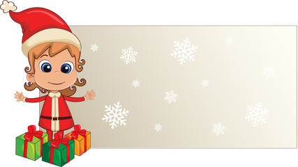 Little girl in Santa's costume