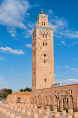Fototapeta na wymiar Minaret of the Koutoubia Mosque - Marrakesh, Morocco