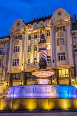 Naklejka premium Maximilian fountain in the old town of Bratislava