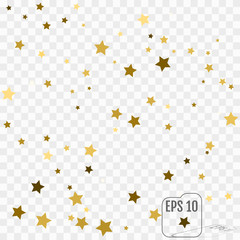 Vector gold confetti background for luxury greeting rich card. Confetti celebration, Falling golden abstract decoration for party, birthday celebrate, anniversary or event, festive. Festival decor.