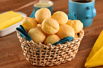 Golden cheese bread basket