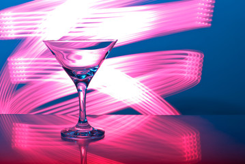 glass with cocktail in a nightclub
