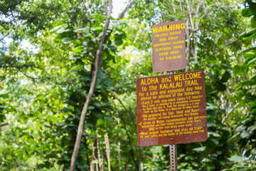Signs before Kalalau trail