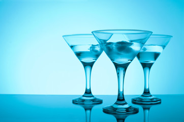 glass with cocktail in a nightclub