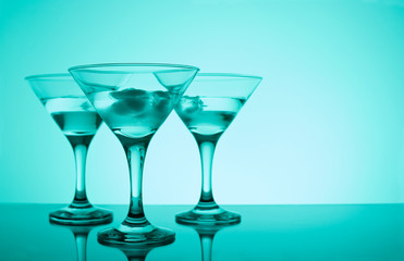 glass with cocktail in a nightclub