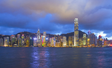 Fototapeta premium Panoramic view of Hong Kong skyline. China