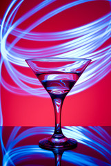 glass with cocktail in a nightclub