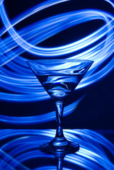 glass with cocktail in a nightclub