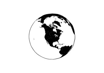 Globe North America Continent