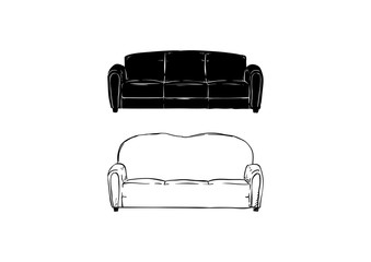 Comfortable Sofa Hand Drawn