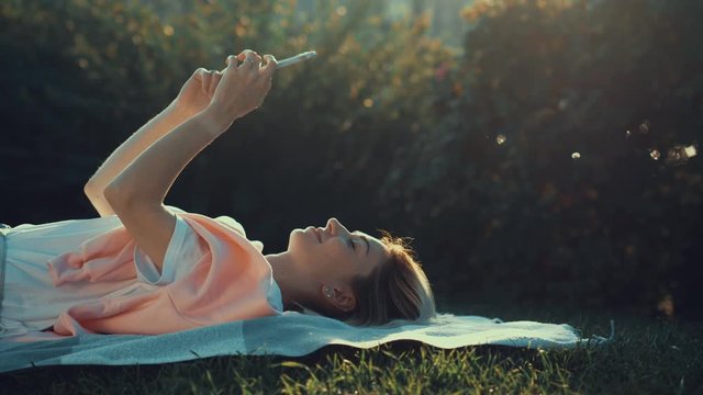 A young girl with a phone