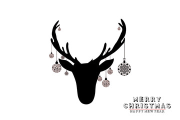 Christmas ornaments hanging, Merry Christmas Greeting Card, illustration designs