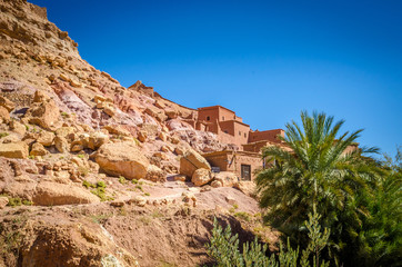 Fototapeta na wymiar Kasbah Ait Ben Haddou in the desert near Atlas Mountains, Morocco