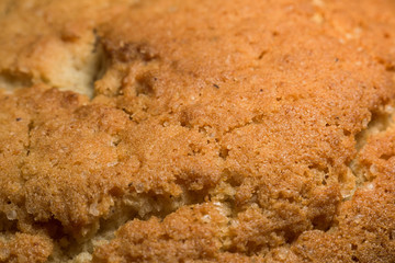 Surface of oatmeal cookies macro