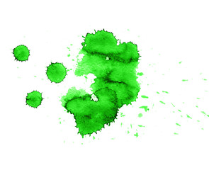 Colorful abstract watercolor texture stain with splashes and spatters. Modern creative watercolor background for trendy design.