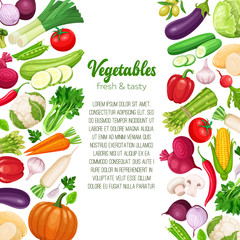 template with vector vegetables