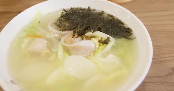 Korea cuisine rice cake soup