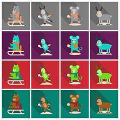 Flat Line Holiday Christmas Icons Set. Vector Set of 42 New Year Holiday Modern Line Icons for Web and Mobile. Winter Season Icons Collection