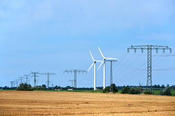 electricity transportation with hgh voltage wire on pylon