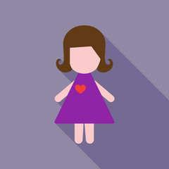 Saint valentine day - cute girl holding heart on dress