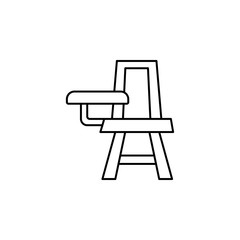 School desk chair line icon, outline vector sign, linear style pictogram isolated on white. Symbol, logo illustration. Editable stroke. Pixel perfect vector graphics