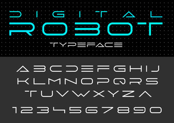 Futuristic vector Font. Digital Virtual Reality Technology - 180517609