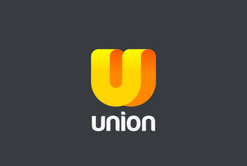 Letter U Logo ribbon design abstract vector template © Sentavio