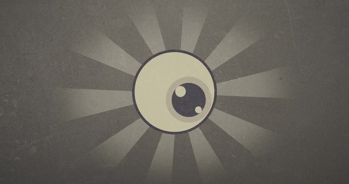 4k Retro Eye Rendered Animation Video in Vinatge Look