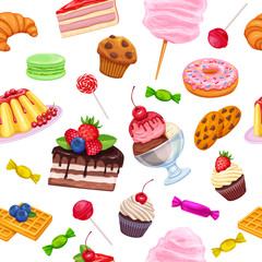 seamless pattern with confectionery and sweets