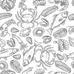 seafood seamless pattern