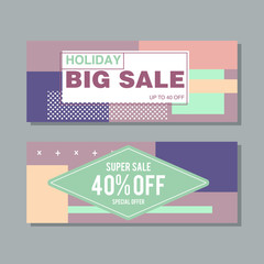 Big Sale modern banner in the Memphis style