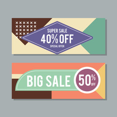 Big Sale modern banner in the Memphis style