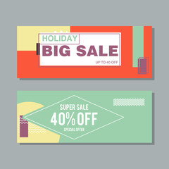 Big Sale modern banner in the Memphis style