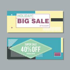 Big Sale modern banner in the Memphis style